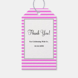 Rosa/weiße Streifen Geschenkanhänger