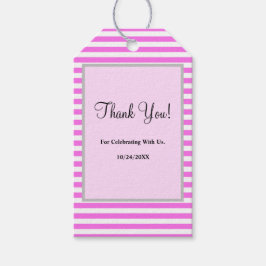 Rosa/weiße Streifen - Geschenketiketten Geschenkanhänger