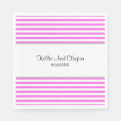 Rosa/weiße Streifen Hochzeiten von Neapel Serviette (Vorderseite)