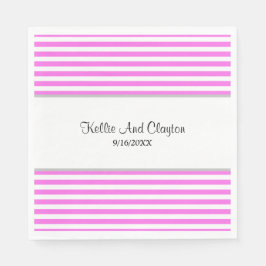Rosa/weiße Streifen Hochzeiten von Neapel Serviette