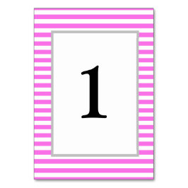 Rosa/weiße Streifen Hochzeitskarte der Tischnummer