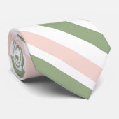 Rosa weiße Streifen in weißer Farbe Krawatte (Gerollt)