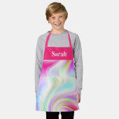 Rosa-weiße Strudel Schürze (Getragen)