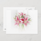 Rosa-weiße Tigerlilie Postkarte (Vorne/Hinten)