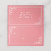 Rosa Weiße Tischnummer Sitzplatz Ort Platzkarte (Außenseite Aufgefaltet)