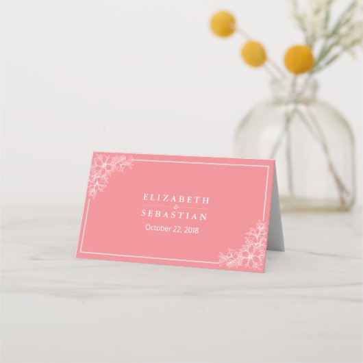 Rosa Weiße Tischnummer Sitzplatz Ort Platzkarte (Rückseite)