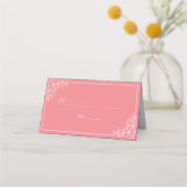 Rosa Weiße Tischnummer Sitzplatz Ort Platzkarte (Vorderseite)