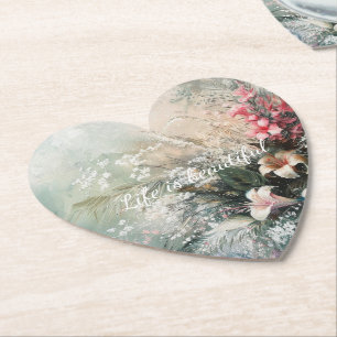 Rosa Weiße Tropische Blüten Untersetzer