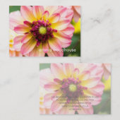 Rosa, weiße u. gelbe Dahlie Visitenkarte (Vorne/Hinten)