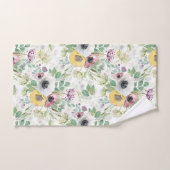 Rosa, weiße und gelbe Anemone. Badhandtuch Set (Handtuch)