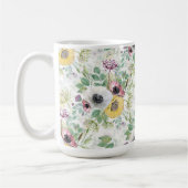 Rosa, weiße und gelbe Anemone. Kaffeetasse (Links)