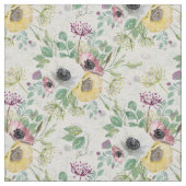 Rosa, weiße und gelbe Anemone. Stoff (Nahaufnahme)