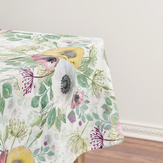 rosa, weiße und gelbe Anemone Tischdecke (Beispiel)