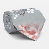 Rosa weiße und gelbe Blumen Krawatte (Gerollt)