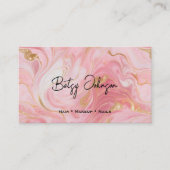 Rosa, weiße und goldmarmorierte Visitenkarte (Vorderseite)