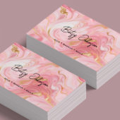 Rosa, weiße und goldmarmorierte Visitenkarte