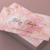 Rosa, weiße und goldmarmorierte Visitenkarte