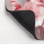 Rosa, Weiße und Graue Blumen Mousepad (Ecke)