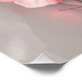 Rosa, Weiße und Graue Blumen Poster (Ecke)