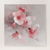 Rosa, Weiße und Graue Blüten Puzzle (Horizontal)
