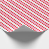 Rosa, weiße und rote Streifen Geschenkpapier (Ecke)