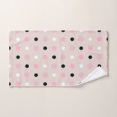 Rosa, weiße und schwarze Punkte Badhandtuch Set (Handtuch)