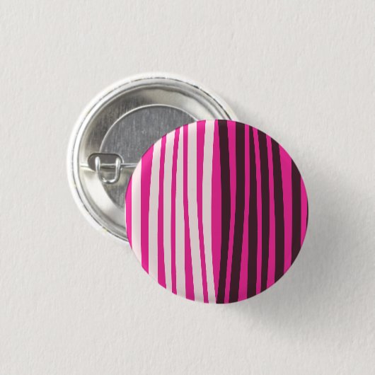 Rosa, weiße und schwarze senkrechte Streifen Button (Vorne & Hinten)