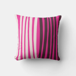 Rosa, weiße und schwarze senkrechte Streifen Kissen