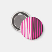 Rosa, weiße und schwarze senkrechte Streifen Magnet (Vorderseite/Rückseite)