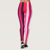 Rosa, weiße und schwarze Streifen Leggings (Rückseite)