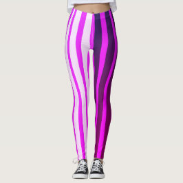 Rosa, weiße und schwarze Streifen Leggings