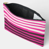 Rosa, weiße und schwarze Streifen Zubehörtasche (Offen)
