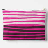 Rosa, weiße und schwarze Streifen Zubehörtasche (Rückseite)