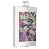 Rosa, weiße und violette Blumen Flachmann (Rechts)
