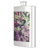 Rosa, weiße und violette Blumen Flachmann (Links)