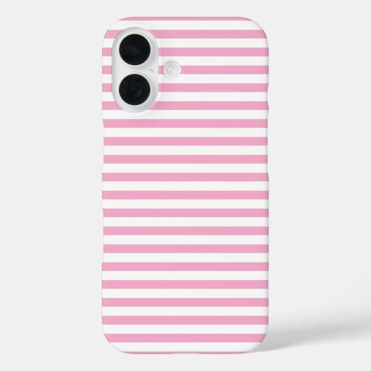 Rosa-weiße vertikale Streifenmuster-Design Case-Mate iPhone Hülle (Rückseite)
