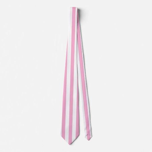 Rosa-weiße vertikale Streifenmuster-Design Krawatte (Vorderseite)