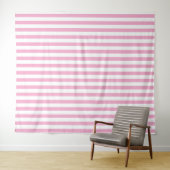 Rosa-weiße vertikale Streifenmuster-Design Wandteppich (Beispiel (Horizontal))