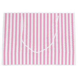 Rosa-weiße vertikale Streifenmuster-Gestaltung Große Geschenktüte