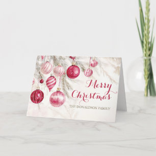 Rosa weiße Vintage-Ornamente Weihnachten