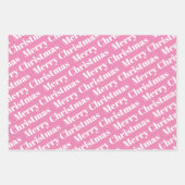 Rosa weiße Weihnachten, Bäume, Polka Punkte Urlaub Geschenkpapier Set (Vorderseite 2)