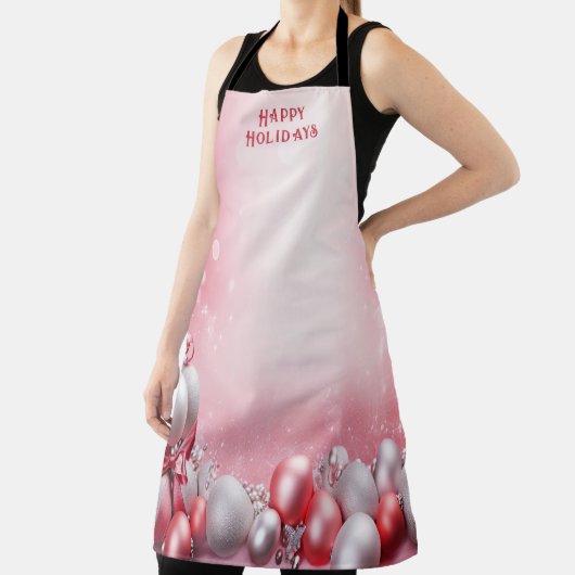 Rosa Weiße Weihnachtsbälle Schürze (InSitu)