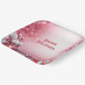 Rosa weiße Weihnachtsbälle Weihnachtskalender Papi Pappteller (Gewinkelt)