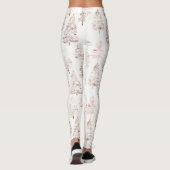 Rosa weiße Weihnachtsbäume Leggings (Rückseite)