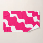 Rosa-weiße Wellenmuster Badhandtuch Set (Handtuch)