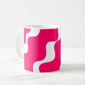 Rosa-weiße Wellenmuster Kaffeetasse (Vorderseite Links)