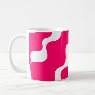 Rosa-weiße Wellenmuster Kaffeetasse