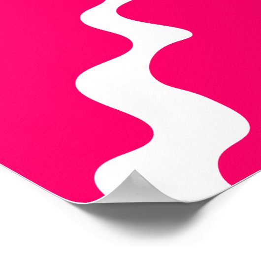 Rosa-weiße Wellenmuster Poster (Ecke)