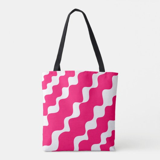 Rosa-weiße Wellenmuster Tasche (Rückseite)