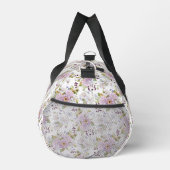 Rosa-weiße Wildblumen-Blumenmuster-Design Duffle Bag (Rechts)